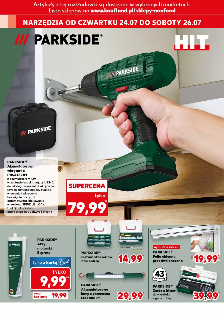 Gazetka promocyjna Kaufland - Kaufland - ważna 24.07 do 30.07.2025 - strona 14 - produkty: Akumulator, Lampa, Parkside, Tarka, Top, Wkręt, Wkrętarka