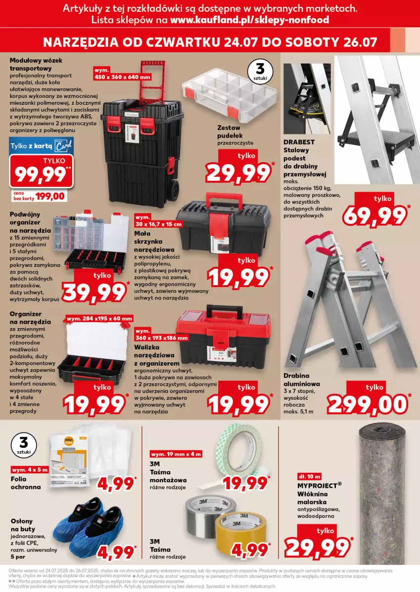 Gazetka promocyjna Kaufland - Kaufland - ważna 24.07 do 30.07.2025 - strona 15 - produkty: Anew, Buty, Drabina, Organizer, Pokrywa, Por, Skrzynka narzędziowa, Sok, Sport, Taśma montażowa, Top, Tran, Walizka, Wózek, Wózek transportowy