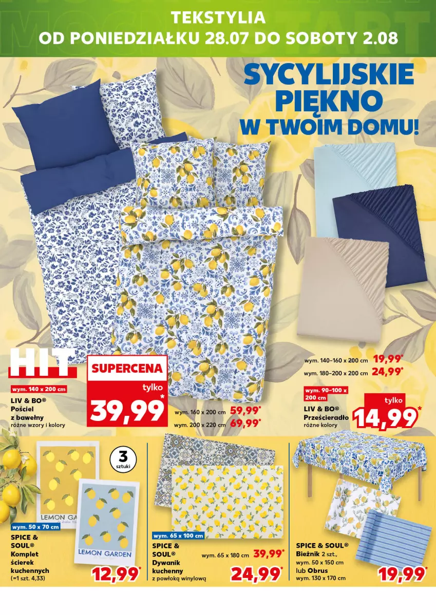 Gazetka promocyjna Kaufland - Kaufland - ważna 24.07 do 30.07.2025 - strona 18 - produkty: Bieżnik, Dywan, Dywanik, Figi, Obrus, Pościel, Prześcieradło