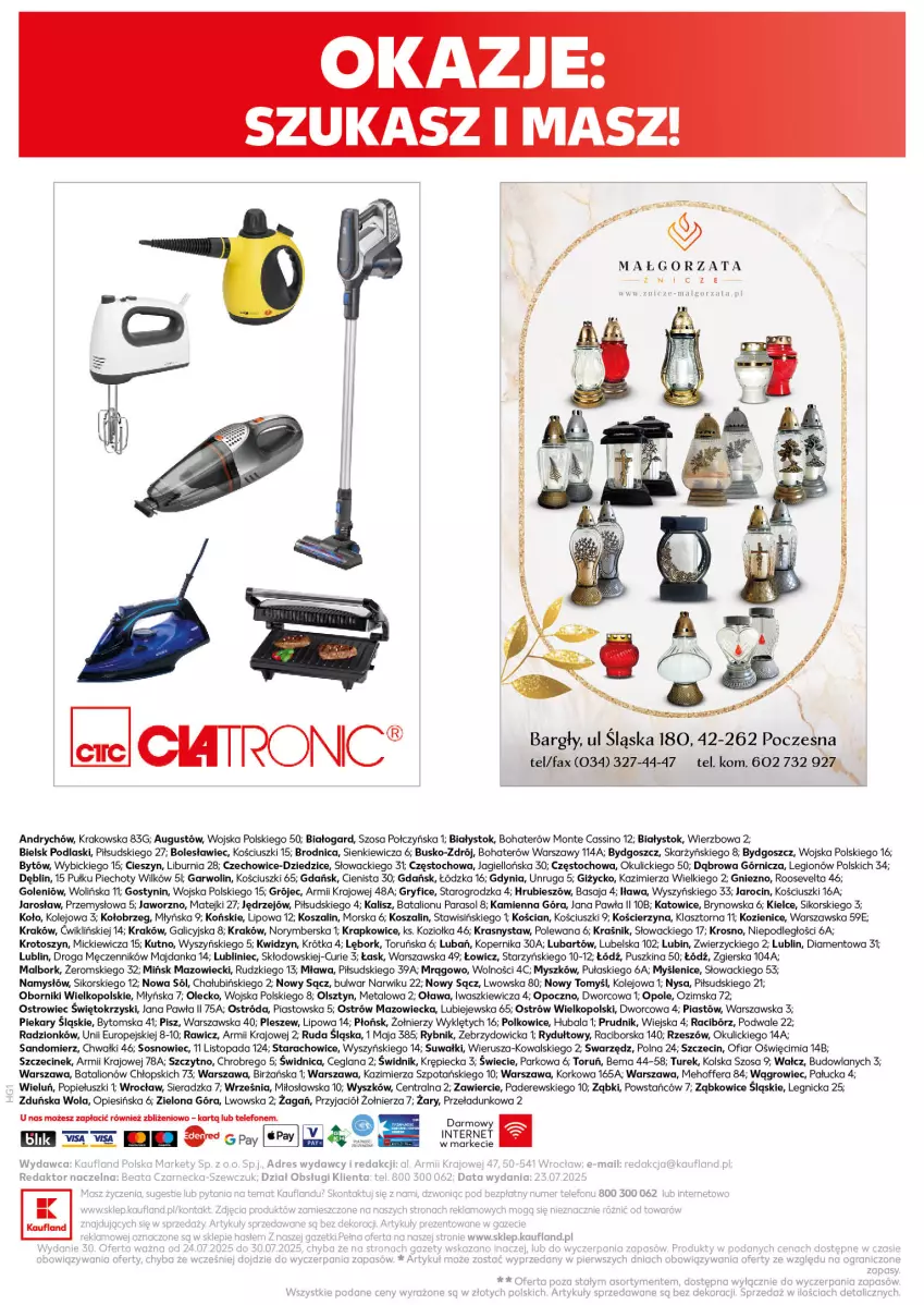 Gazetka promocyjna Kaufland - Kaufland - ważna 24.07 do 30.07.2025 - strona 22 - produkty: BIC, Fa, Gry, Kosz, LANA, LG, Lion, Monte, Mysz, Namysłów, Olej, Parasol, Piast, Piec, Podlaski, Sól, Sos, Szal, Telefon, Top