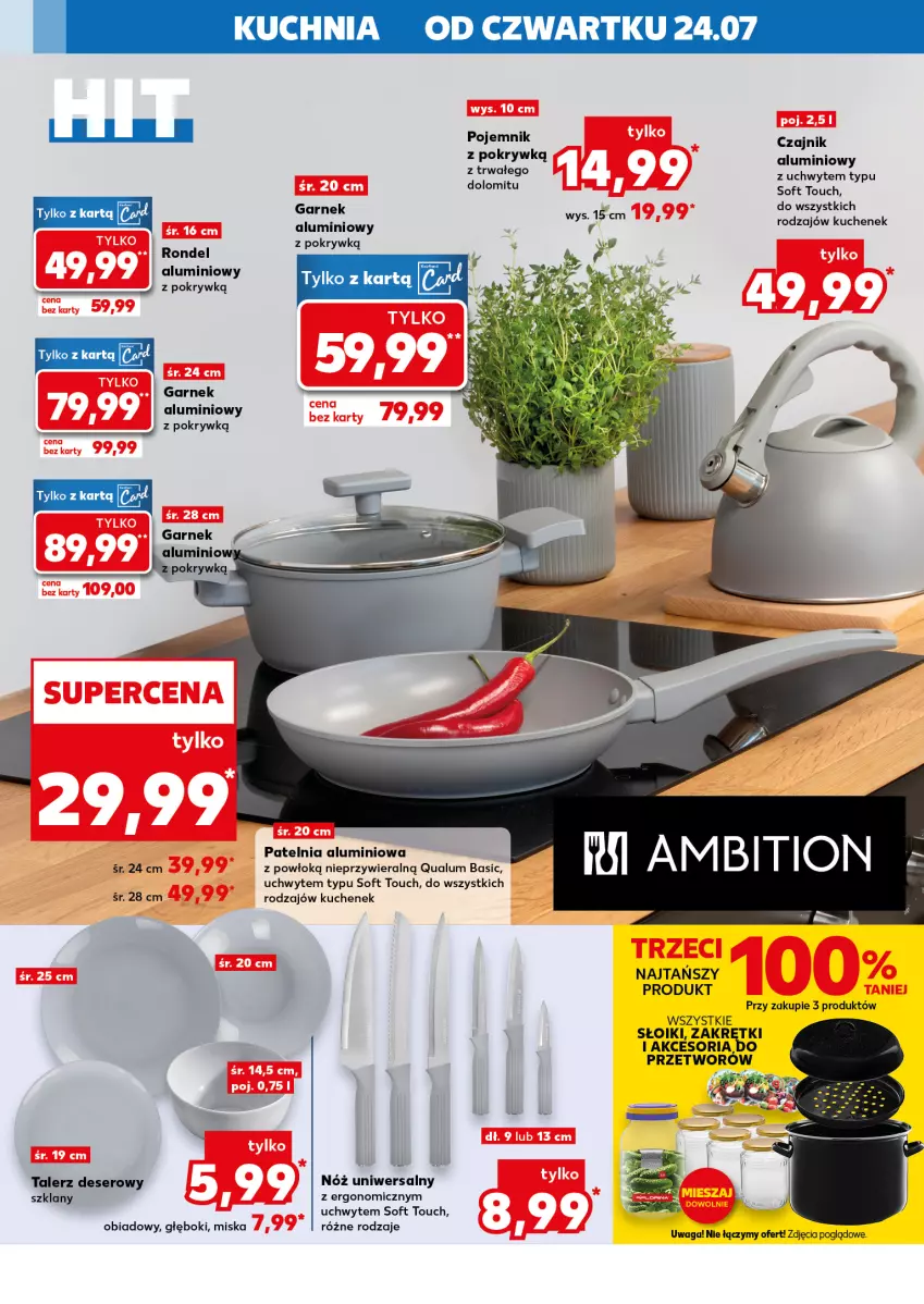 Gazetka promocyjna Kaufland - Kaufland - ważna 24.07 do 30.07.2025 - strona 4 - produkty: Deser, Garnek, Kuchnia, Miska, Nóż uniwersalny, Patelnia, Rondel, Ser, Talerz, Talerz deserowy, Waga