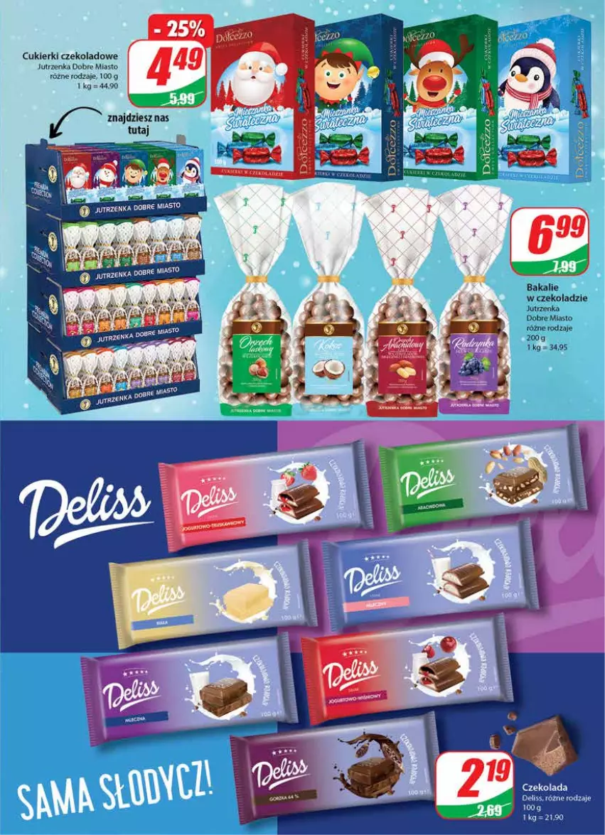 Gazetka promocyjna Dino - Gazetka - ważna 23.11 do 29.11.2022 - strona 5 - produkty: Cukier, Cukierki, Cukierki czekoladowe, Czekolada, Deliss, Jutrzenka