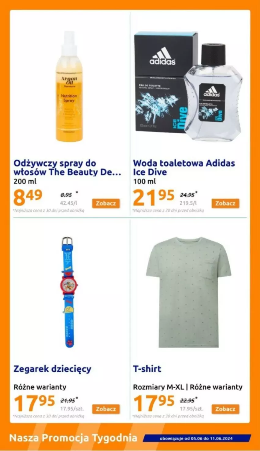 Gazetka promocyjna Action - ważna 05.06 do 11.06.2024 - strona 3 - produkty: Adidas, Dzieci, T-shirt, Woda, Woda toaletowa, Zegar, Zegarek