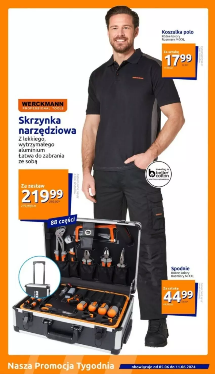 Gazetka promocyjna Action - ważna 05.06 do 11.06.2024 - strona 4 - produkty: Kosz, Koszulka, Skrzynka narzędziowa, Spodnie