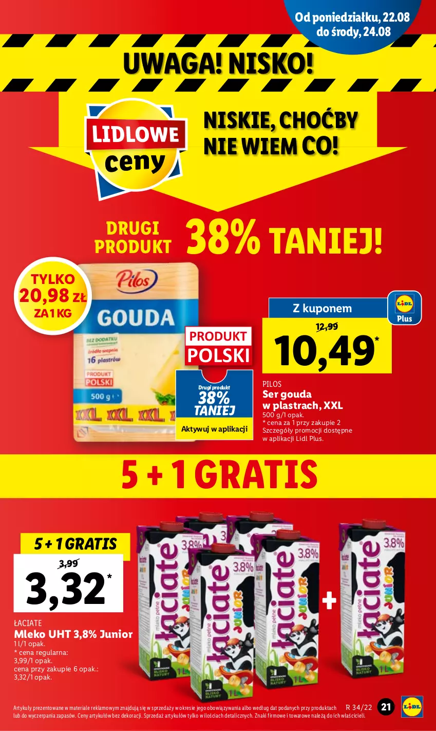 Gazetka promocyjna Lidl - GAZETKA - ważna 22.08 do 24.08.2022 - strona 23 - produkty: Gouda, Gra, Mleko, Pilos, Ser, Waga