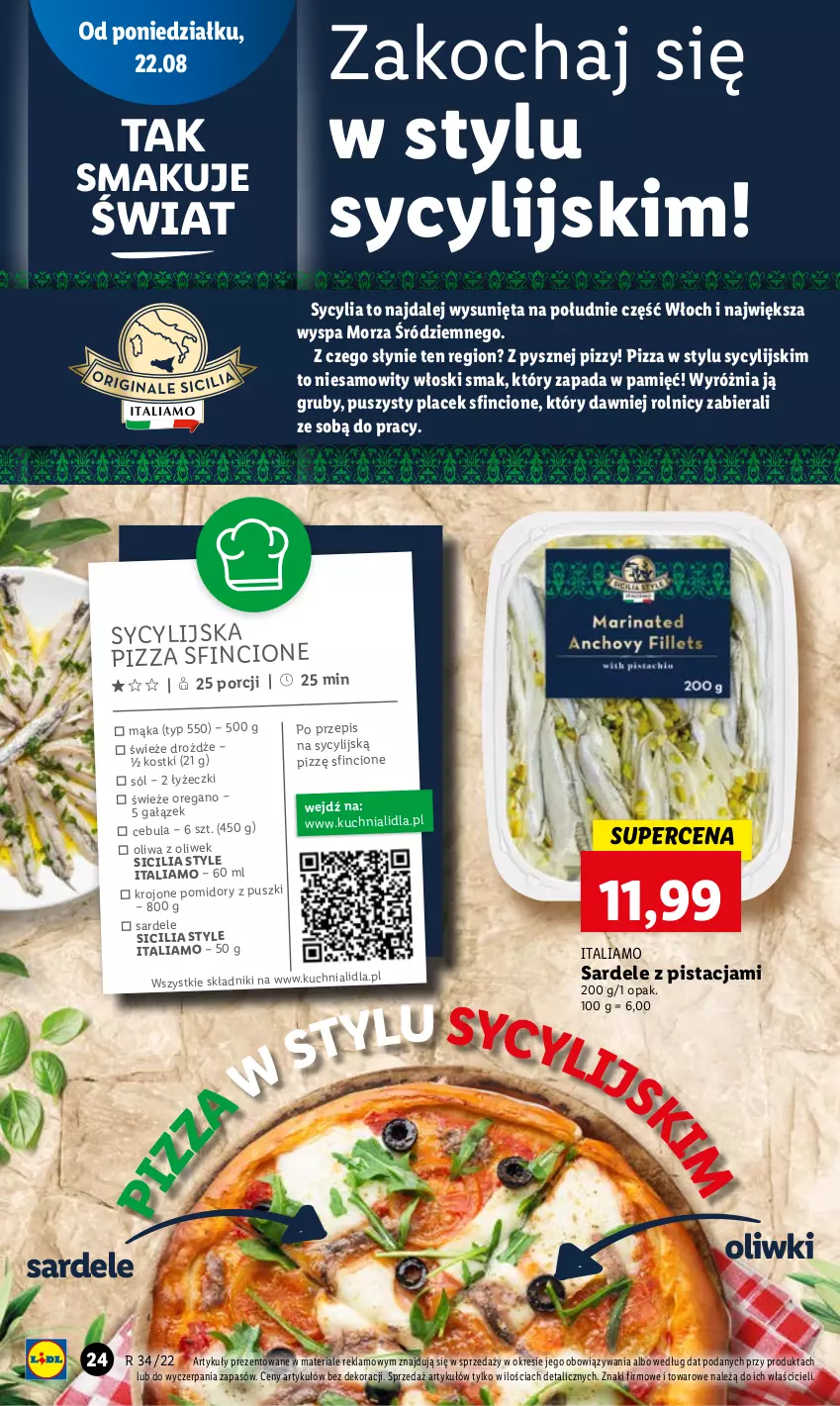 Gazetka promocyjna Lidl - GAZETKA - ważna 22.08 do 24.08.2022 - strona 26 - produkty: Cebula, Drożdże, Koc, Kuchnia, Mąka, Oliwa, Oliwa z oliwek, Oliwki, Pizza, Pomidory, Por, Sól