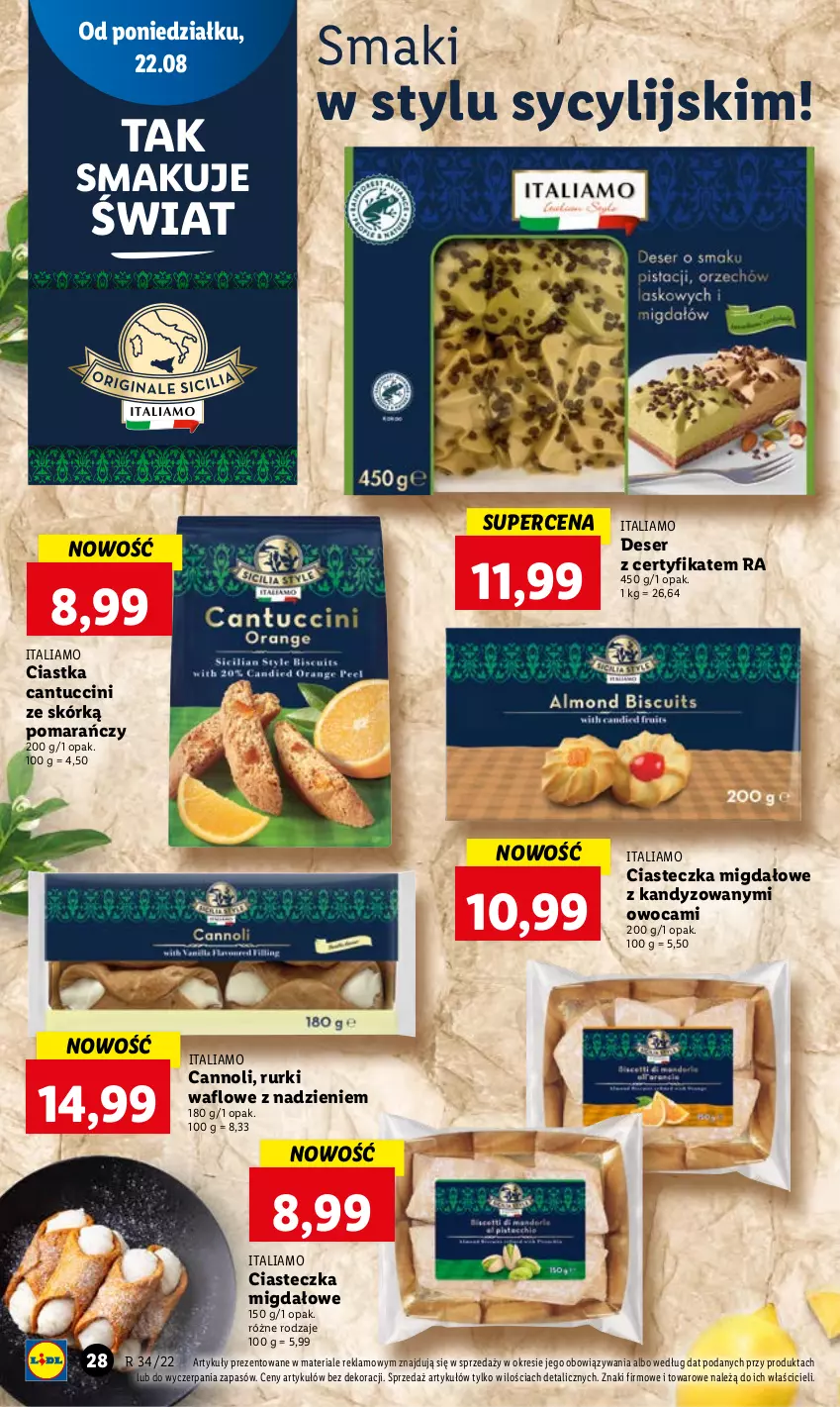 Gazetka promocyjna Lidl - GAZETKA - ważna 22.08 do 24.08.2022 - strona 30 - produkty: Ciastka, Deser, Rurki, Ser