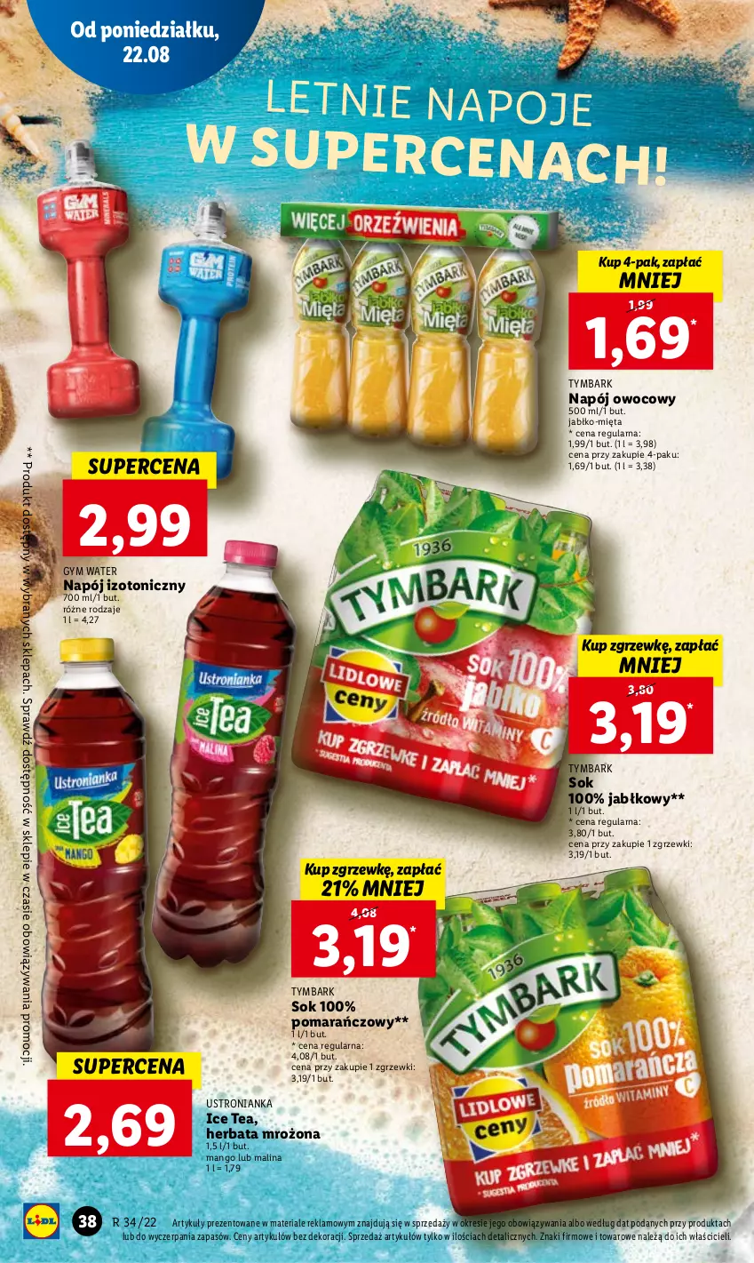 Gazetka promocyjna Lidl - GAZETKA - ważna 22.08 do 24.08.2022 - strona 40 - produkty: Herbata, Ice tea, Mango, Mięta, Napój, Napój izotoniczny, Napoje, Sok, Tymbark