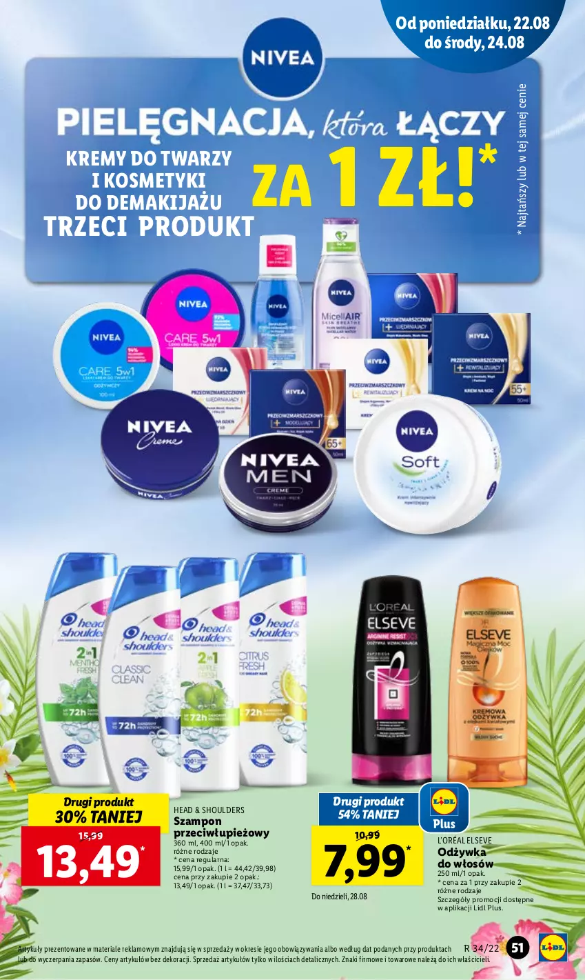 Gazetka promocyjna Lidl - GAZETKA - ważna 22.08 do 24.08.2022 - strona 53 - produkty: Elseve, L’Oréal, Makijaż, Odżywka, Szampon