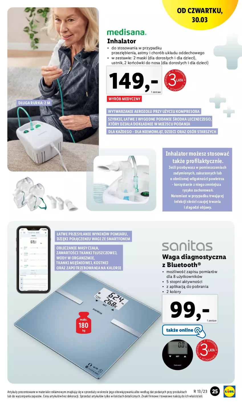 Gazetka promocyjna Lidl - GAZETKA - ważna 27.03 do 02.04.2023 - strona 27 - produkty: Dzieci, Inhalator, Kompresor, LG, Smartfon, Top, Ustnik, Waga, Wagi, Znicz