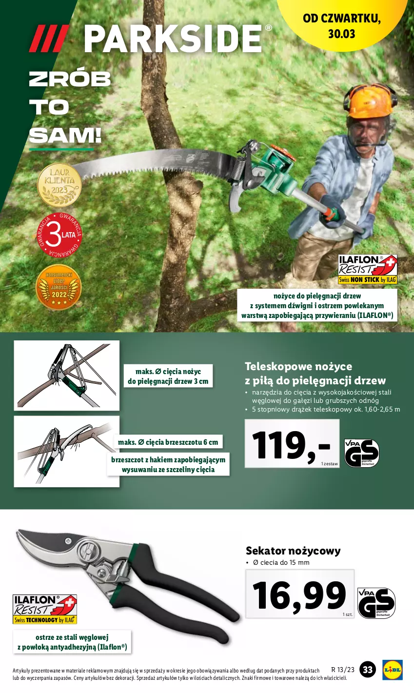 Gazetka promocyjna Lidl - GAZETKA - ważna 27.03 do 02.04.2023 - strona 37 - produkty: Dźwig, Noż, Nożyce, Sekator, Sok, Teleskop, Top