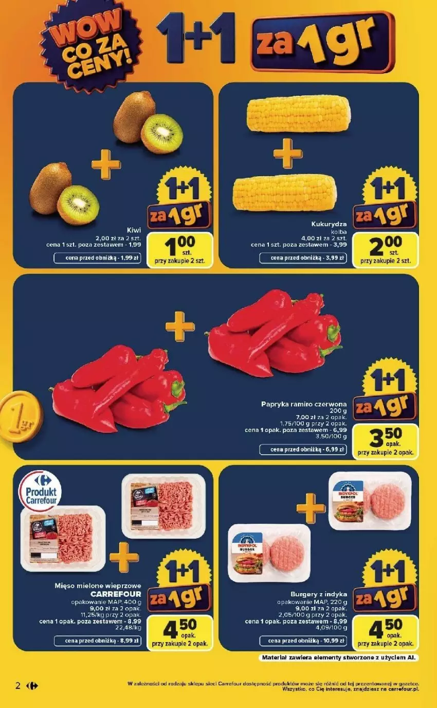 Gazetka promocyjna Carrefour - Gazetka Carrefour, Market  WOW co za ceny! - ważna 07.09 do 12.09.2026 - strona 2 - produkty: Kukurydza, Mięso, Mięso mielone, Papryka, Sos