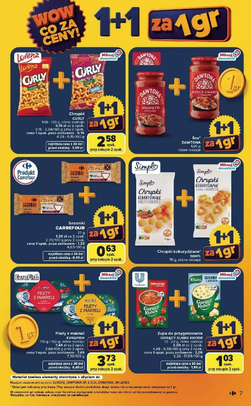 Gazetka promocyjna Carrefour - Gazetka Carrefour, Market  WOW co za ceny! - ważna 07.09 do 12.09.2026 - strona 7 - produkty: AEG, Chrupki, Dawtona, Fa, Knorr, Kubek, Sezam, Zupa