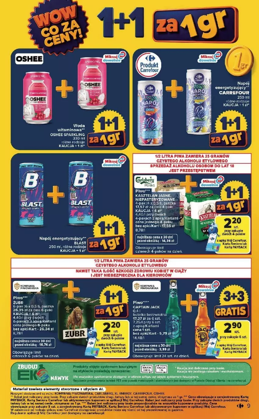 Gazetka promocyjna Carrefour - Gazetka Carrefour, Market  WOW co za ceny! - ważna 07.09 do 12.09.2026 - strona 9 - produkty: Gra, K2, Napój, Oshee, Piec, Piwa, Piwo