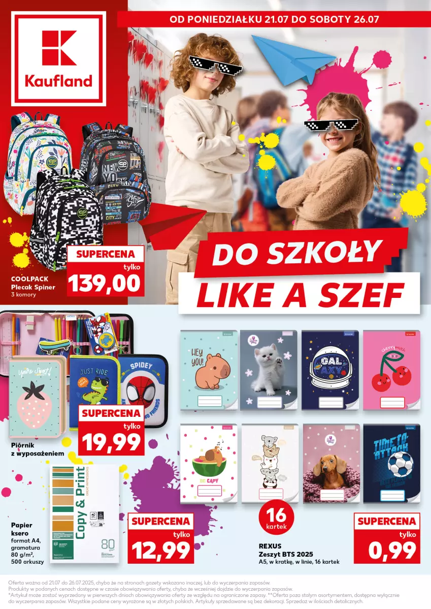 Gazetka promocyjna Kaufland - Kaufland - ważna 21.07 do 26.07.2025 - strona 1 - produkty: Gra, Papier, Piórnik, Rama, Ser