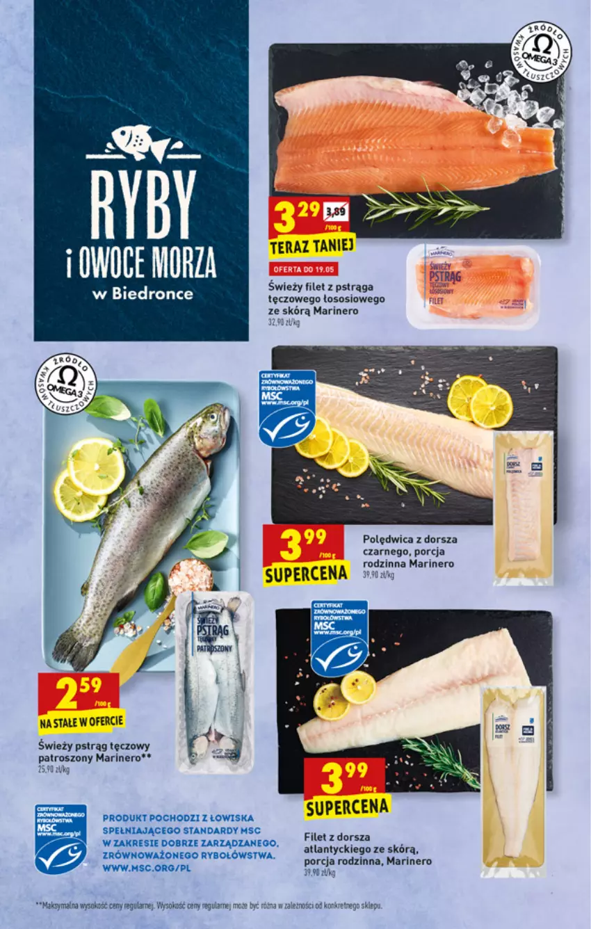 Gazetka promocyjna Biedronka - W tym tygodniu - ważna 17.05 do 22.05.2021 - strona 21 - produkty: Dorsz, Filet z dorsza atlantyckiego, Filet z pstrąga, Polędwica, Por, Pstrąg, Pstrąg tęczowy, Sok, Sos