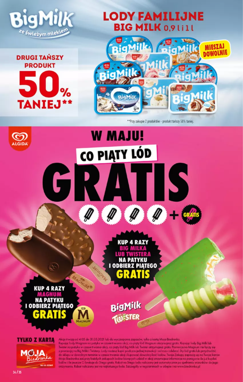 Gazetka promocyjna Biedronka - W tym tygodniu - ważna 17.05 do 22.05.2021 - strona 34 - produkty: Big Milk, Fa, Gra, Lody, Milka, Tera