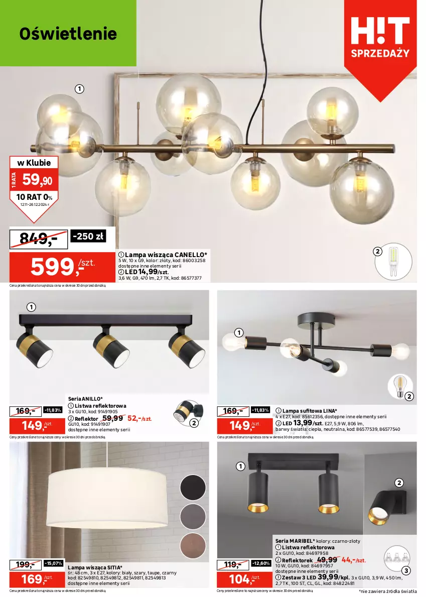 Gazetka promocyjna Leroy Merlin - Gazetka Leroy Merlin - ważna 14.11 do 26.12.2024 - strona 12 - produkty: Lampa, Lampa sufitowa, Lampa wisząca, Listwa, Plafon, Reflektor, Ser