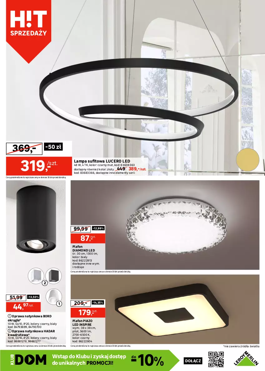 Gazetka promocyjna Leroy Merlin - Gazetka Leroy Merlin - ważna 14.11 do 26.12.2024 - strona 13 - produkty: Lampa, Lampa sufitowa, Lampa wisząca, Listwa, Plafon, Reflektor, Ser