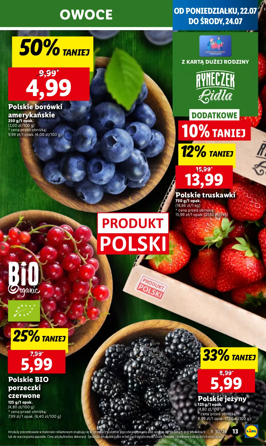 Gazetka promocyjna Lidl - GAZETKA - ważna 22.07 do 24.07.2024 - strona 15 - produkty: Chleb, Jeżyny, Owoce, Por, Porzeczki czerwone, Ser, Truskawki