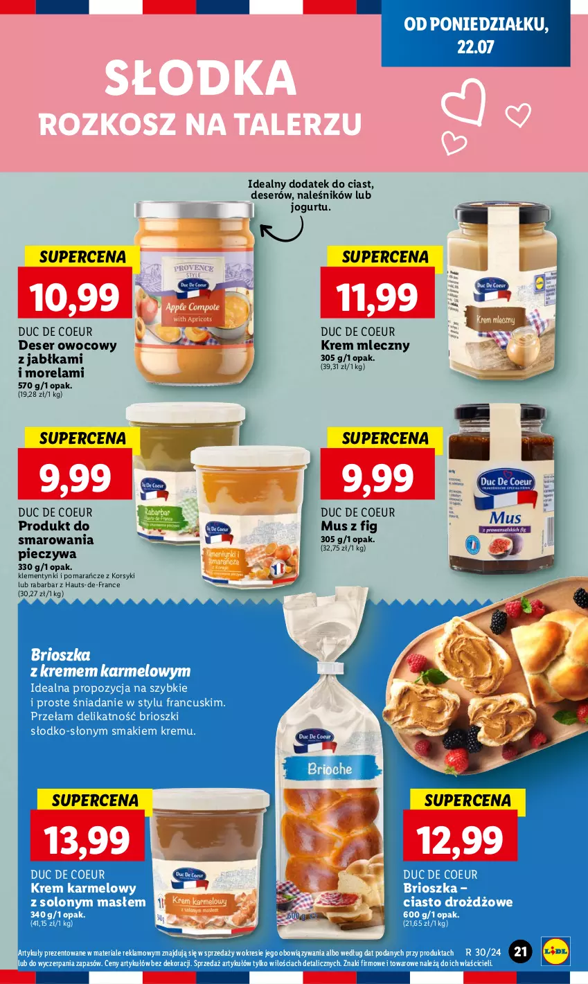 Gazetka promocyjna Lidl - GAZETKA - ważna 22.07 do 24.07.2024 - strona 23 - produkty: Deser, Deser owocowy, Jabłka, Jogurt, Klementynki, Kosz, Morela, Mus, Piec, Pomarańcze, Ser, Talerz