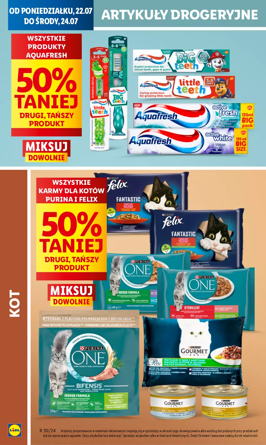 Gazetka promocyjna Lidl - GAZETKA - ważna 22.07 do 24.07.2024 - strona 54 - produkty: Aquafresh, Felix, Pur, Purina