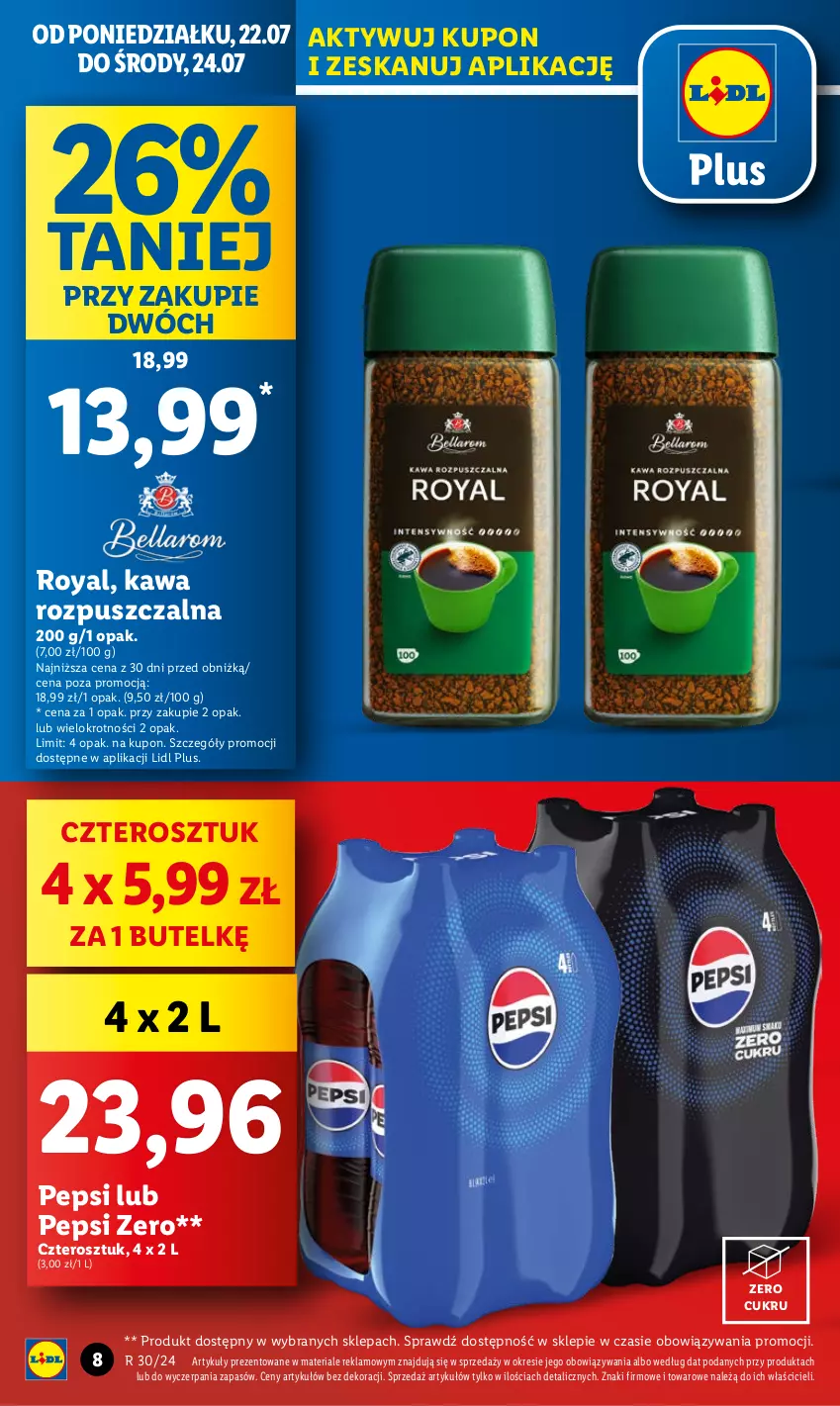 Gazetka promocyjna Lidl - GAZETKA - ważna 22.07 do 24.07.2024 - strona 6 - produkty: Kawa, Kawa rozpuszczalna, Pepsi