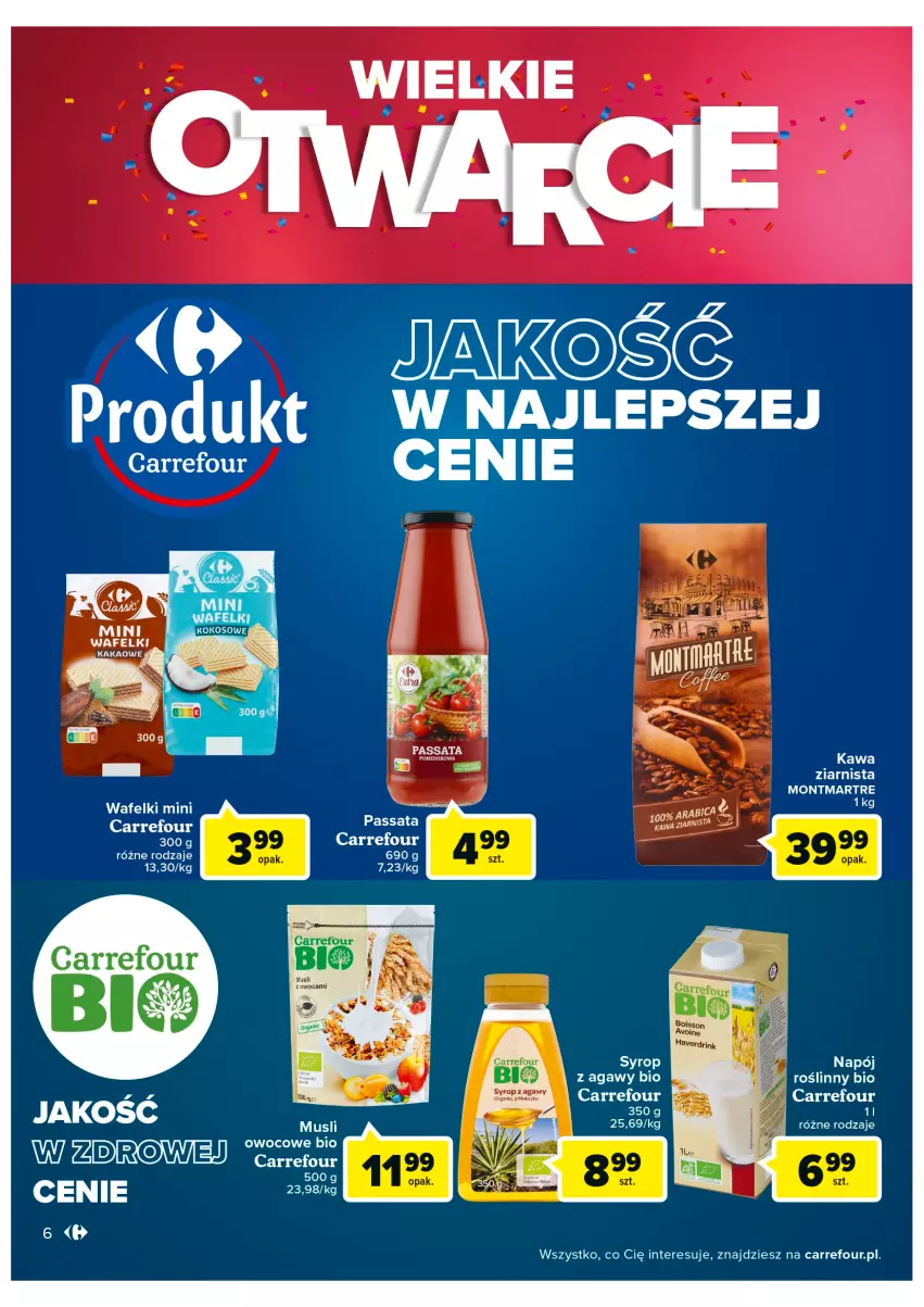 Gazetka promocyjna Carrefour - Gazetka Wielkie Otwarcie Carrefour Częstochowa - ważna 24.08 do 29.08.2022 - strona 6 - produkty: Kawa, Montmartre, Mus, Napój