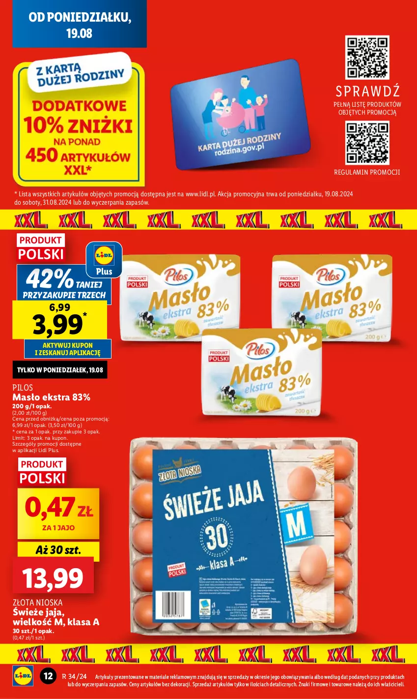 Gazetka promocyjna Lidl - GAZETKA - ważna 19.08 do 21.08.2024 - strona 16 - produkty: Jaja, Masło, Pilos