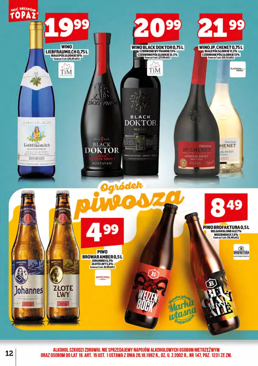 Gazetka promocyjna Topaz - Gazetka - ważna 01.03 do 31.03.2025 - strona 13 - produkty: Fa, Lack, LG, Piwo, Wino