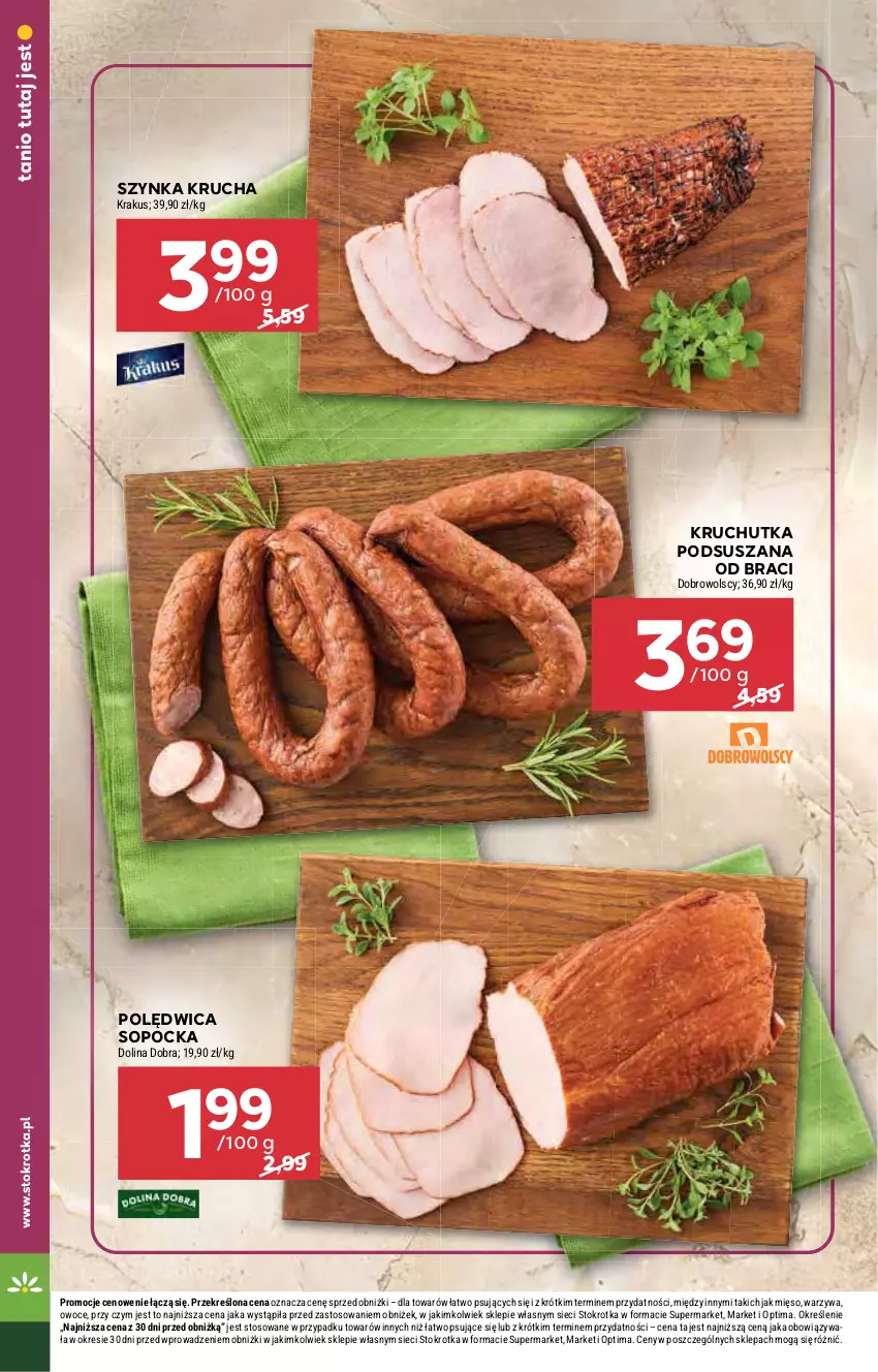 Gazetka promocyjna Stokrotka - Supermarket - ważna 22.10 do 28.10.2026 - strona 18 - produkty: Krakus, Mięso, Optima, Owoce, Polędwica, Szynka, Warzywa
