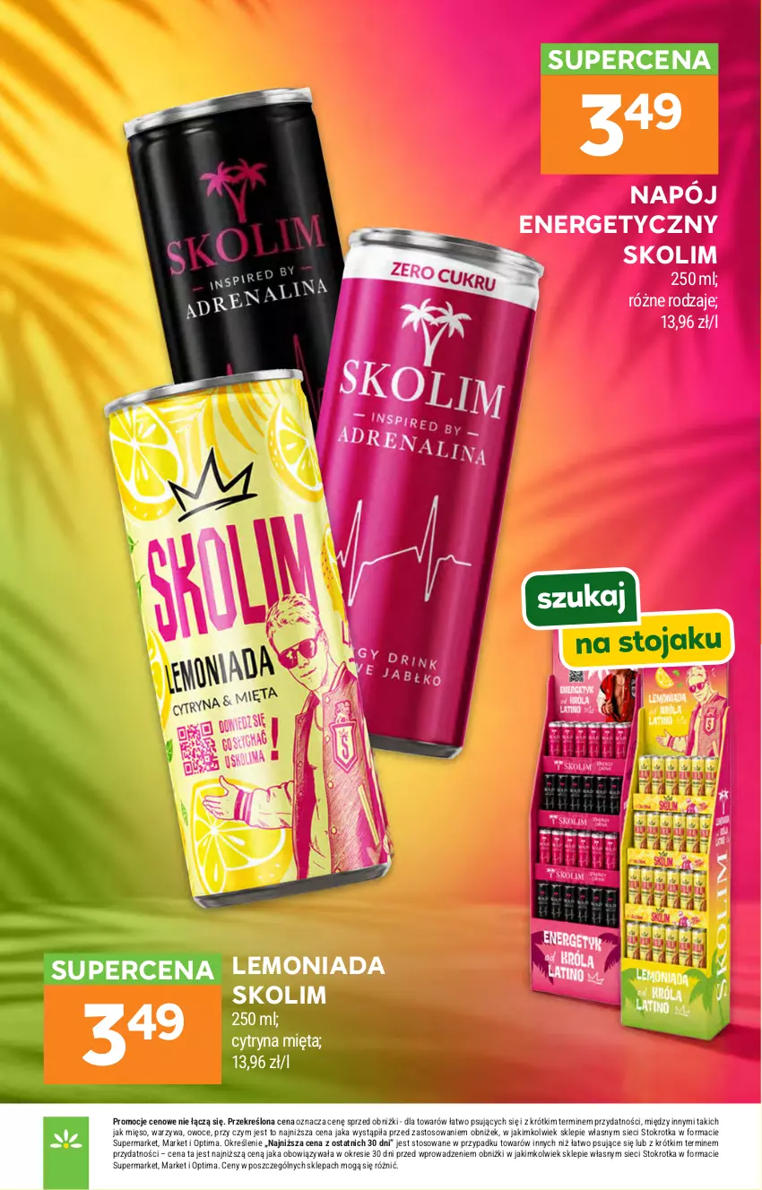 Gazetka promocyjna Stokrotka - Supermarket - ważna 22.10 do 28.10.2026 - strona 36 - produkty: Lemoniada, Mięso, Mięta, Napój, Napój energetyczny, Optima, Owoce, Warzywa