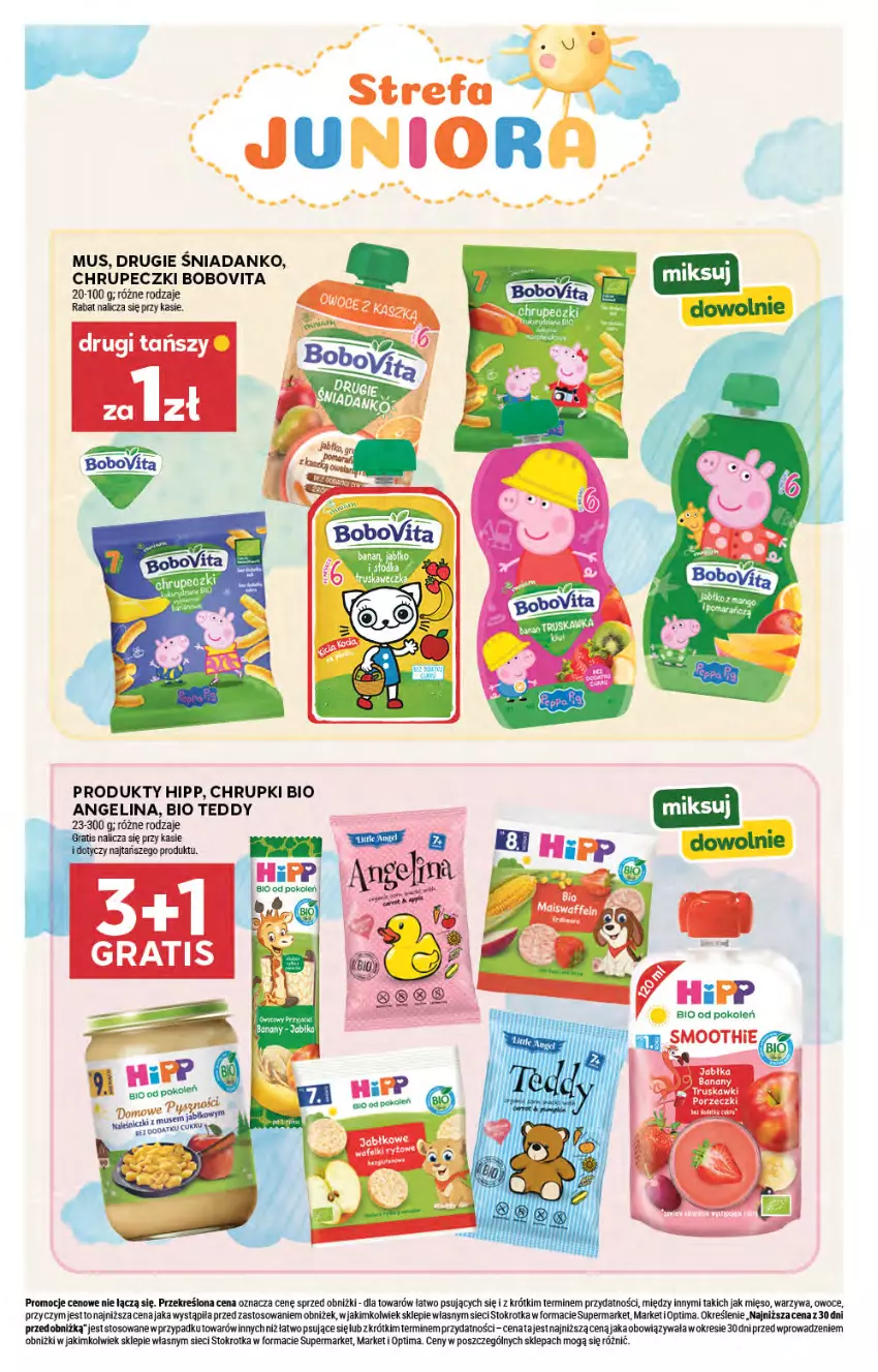 Gazetka promocyjna Stokrotka - Supermarket - ważna 22.10 do 28.10.2026 - strona 44 - produkty: Banany, BoboVita, Chrupki, Fa, HiPP, Jabłka, Mięso, Mus, Optima, Owoce, Warzywa