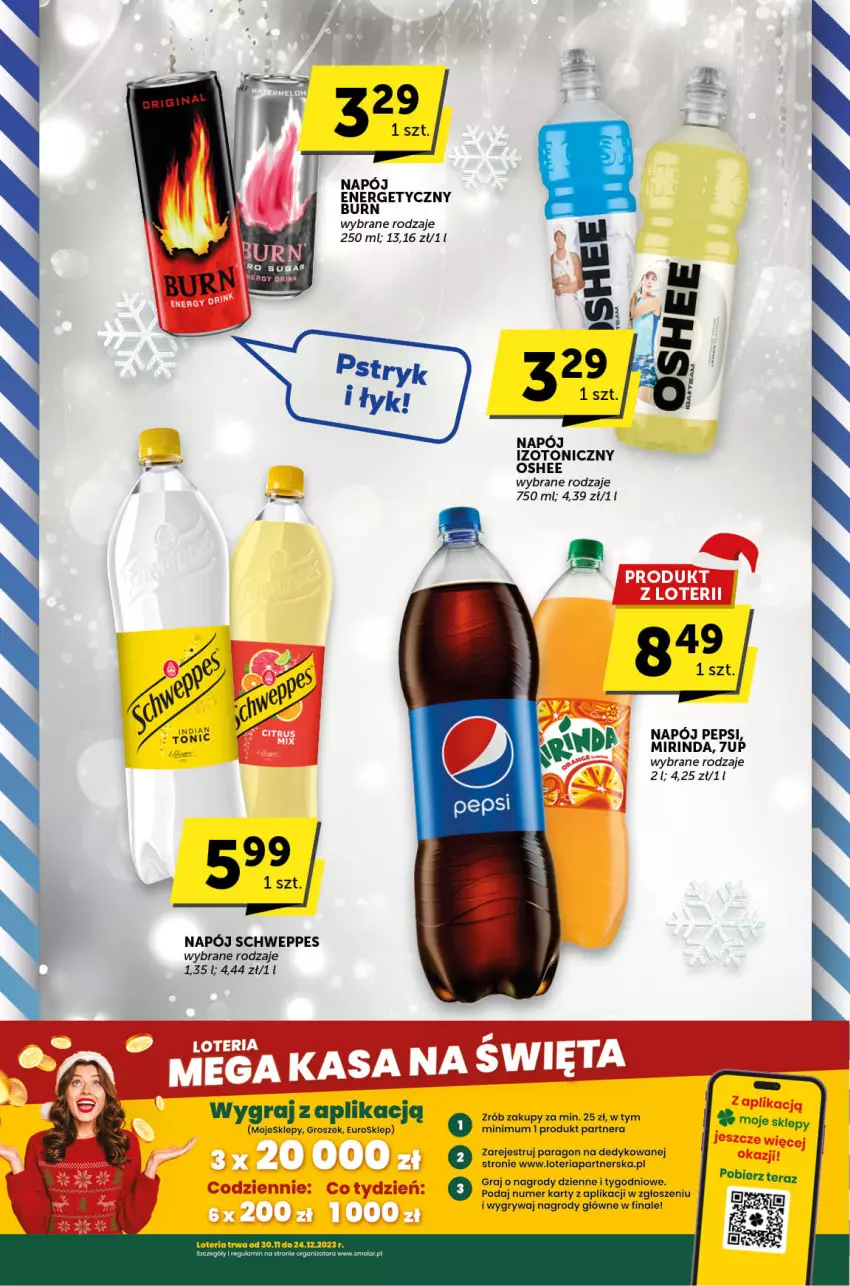 Gazetka promocyjna ABC - ważna 30.11 do 12.12.2023 - strona 19 - produkty: 7up, Gra, Groszek, Gry, Mirinda, Napój, Napój izotoniczny, Oshee, Pepsi, Schweppes