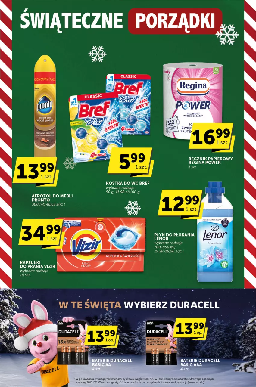 Gazetka promocyjna ABC - ważna 30.11 do 12.12.2023 - strona 23 - produkty: Bateria, Bref, Cynk, Duracell, Kostka do wc, Lenor, Papier, Płyn do płukania, Por, Pronto, Ręcznik, Vizir