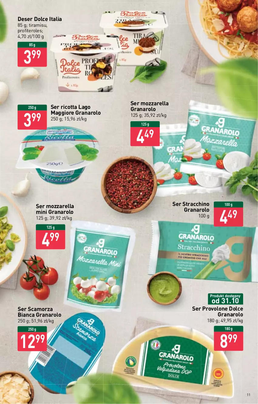 Gazetka promocyjna Stokrotka - Supermarket - ważna 27.10 do 02.11.2022 - strona 11 - produkty: Deser, Gra, Maggi, Mozzarella, Ricotta, Scamorza, Ser