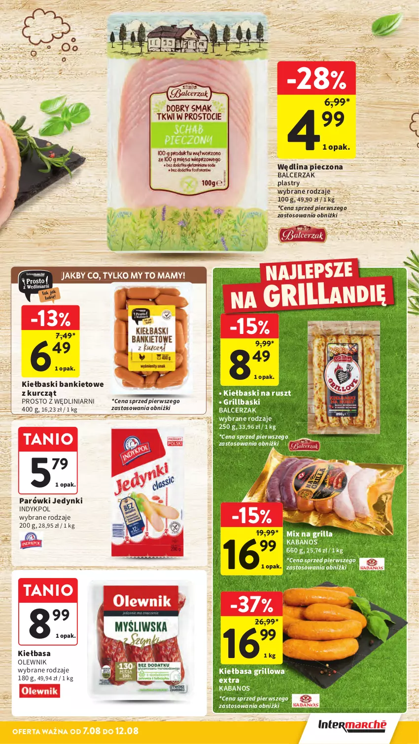 Gazetka promocyjna Intermarche - Gazetka promocyjna ważna - ważna 07.08 do 12.08.2025 - strona 15 - produkty: Grill, Kabanos, Kiełbasa, Olewnik, Parówki, Piec, Wędlina