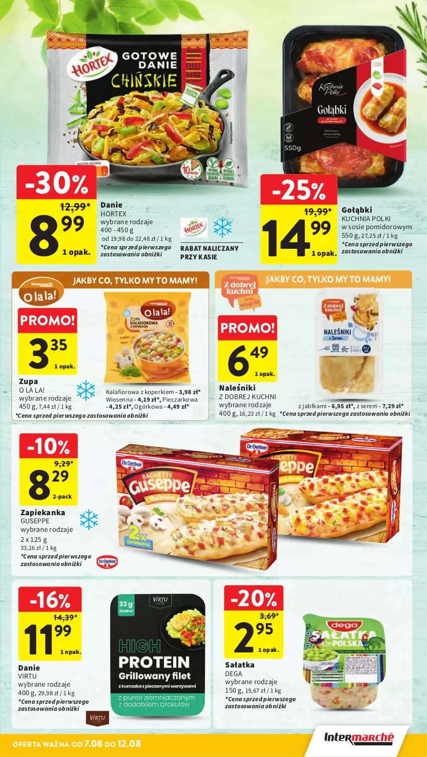 Gazetka promocyjna Intermarche - Gazetka promocyjna ważna - ważna 07.08 do 12.08.2025 - strona 17 - produkty: Dega, Hortex, Jabłka, Kalafior, Kuchnia, Naleśniki, Piec, Sałat, Sałatka, Ser, Sos, Virtu, Zapiekanka, Zupa