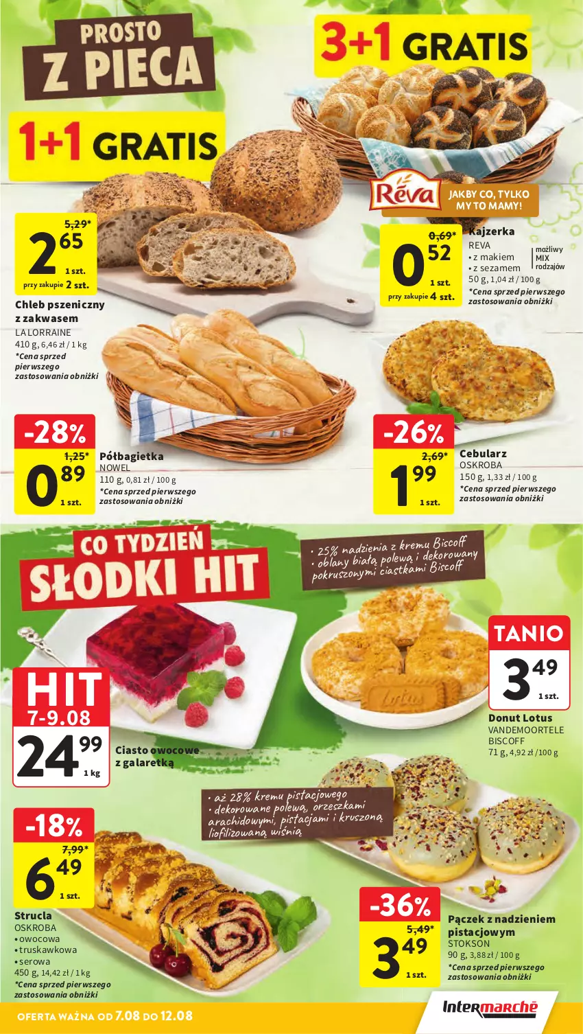 Gazetka promocyjna Intermarche - Gazetka promocyjna ważna - ważna 07.08 do 12.08.2025 - strona 23 - produkty: Bagietka, Cebula, Chleb, Donut, Gala, Kajzerka, Pączek, Półbagietka, Ser, Sezam, Strucla, Zlew