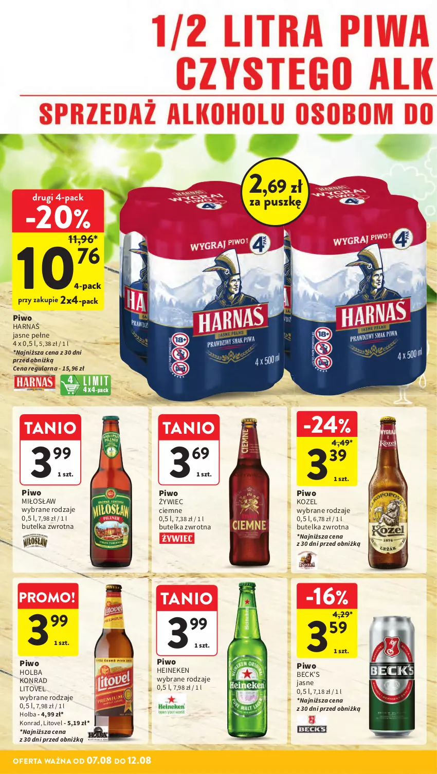 Gazetka promocyjna Intermarche - Gazetka promocyjna ważna - ważna 07.08 do 12.08.2025 - strona 28 - produkty: Harnaś, Heineken, Kozel, Piwo