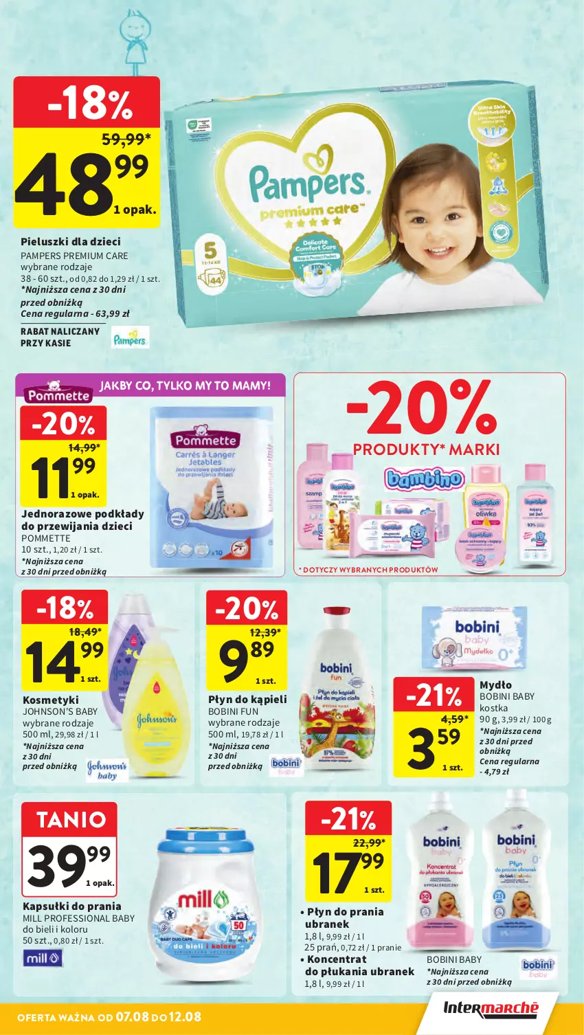 Gazetka promocyjna Intermarche - Gazetka promocyjna ważna - ważna 07.08 do 12.08.2025 - strona 37 - produkty: Dzieci, Johnson's, Johnson's Baby, Kapsułki do prania, Mydło, Pampers, Płyn do kąpieli, Płyn do prania, Podkład
