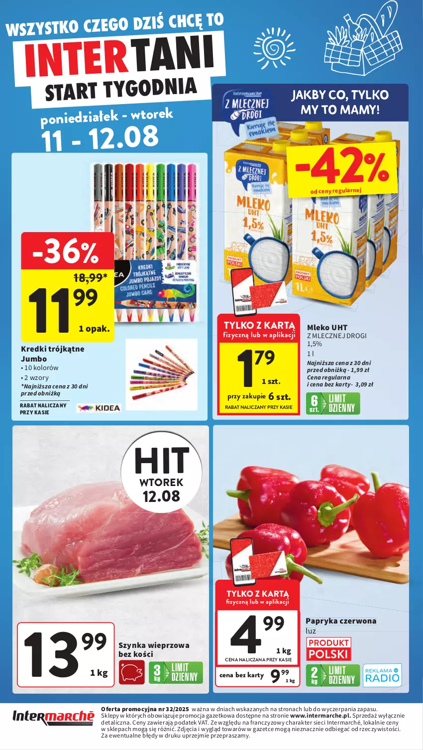 Gazetka promocyjna Intermarche - Gazetka promocyjna ważna - ważna 07.08 do 12.08.2025 - strona 44 - produkty: Mleko, Papryka, Papryka czerwona, Szynka, Szynka wieprzowa