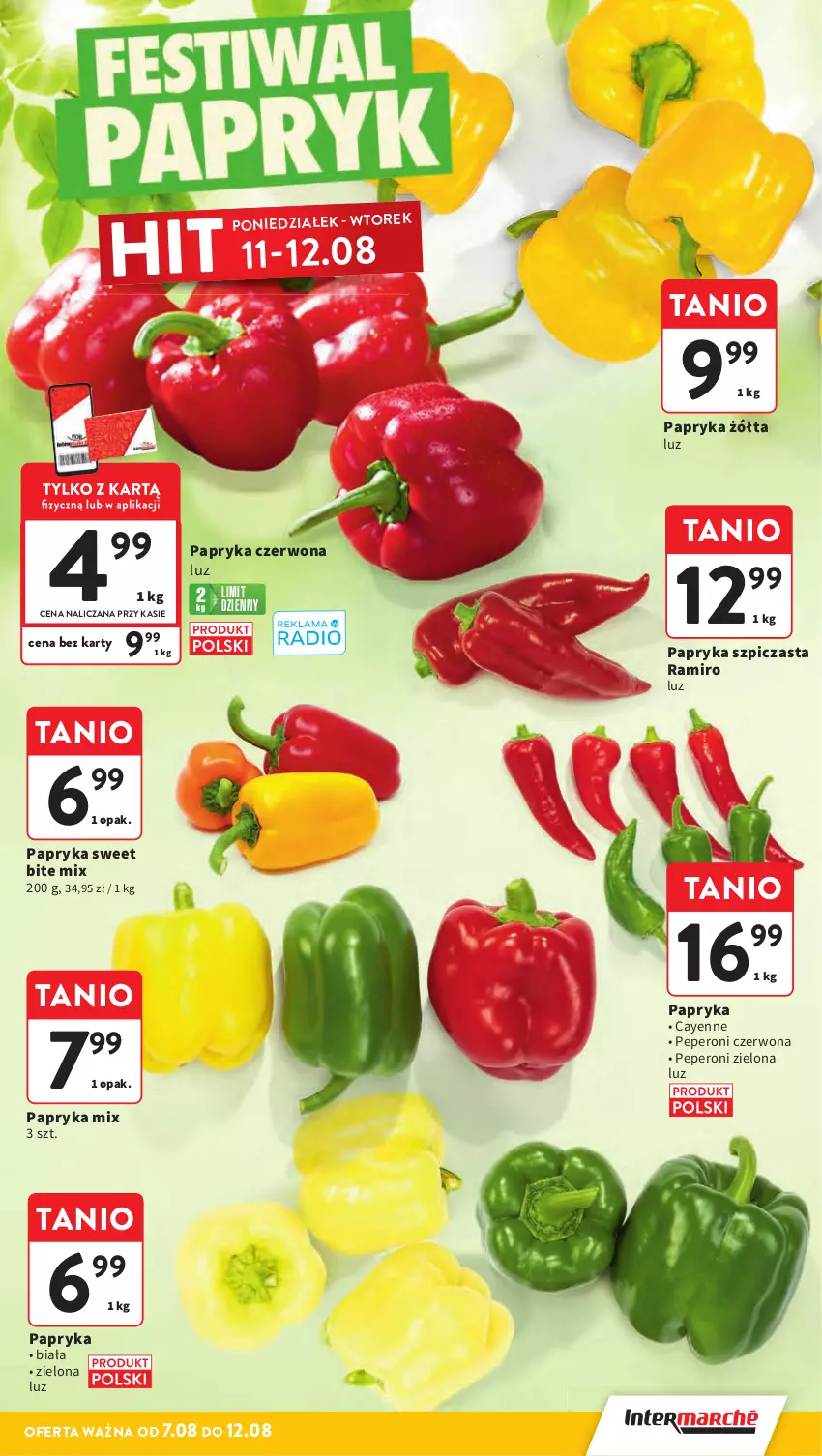 Gazetka promocyjna Intermarche - Gazetka promocyjna ważna - ważna 07.08 do 12.08.2025 - strona 9 - produkty: Papryka, Papryka czerwona, Papryka żółta, Szpic