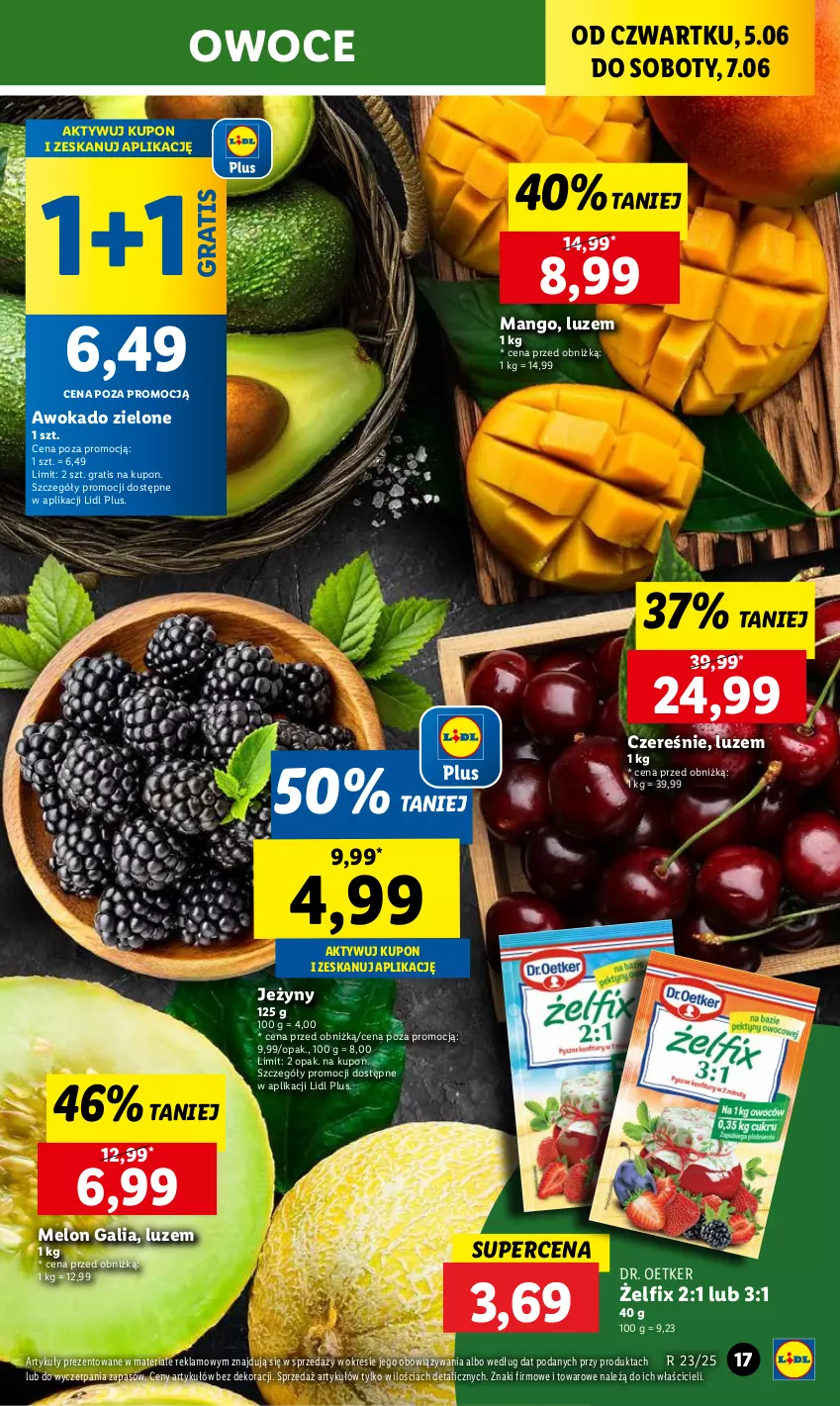 Gazetka promocyjna Lidl - GAZETKA - ważna 05.06 do 07.06.2025 - strona 21 - produkty: Dr. Oetker, Gra, Jeżyny, Mango, Melon, Owoce