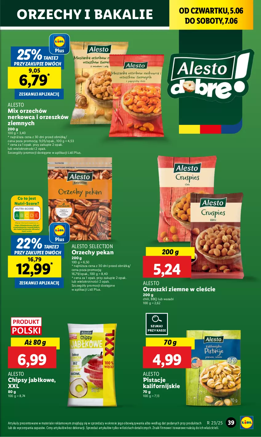 Gazetka promocyjna Lidl - GAZETKA - ważna 05.06 do 07.06.2025 - strona 49 - produkty: Chipsy, Orzeszki, Orzeszki ziemne, Pistacje, Wasa