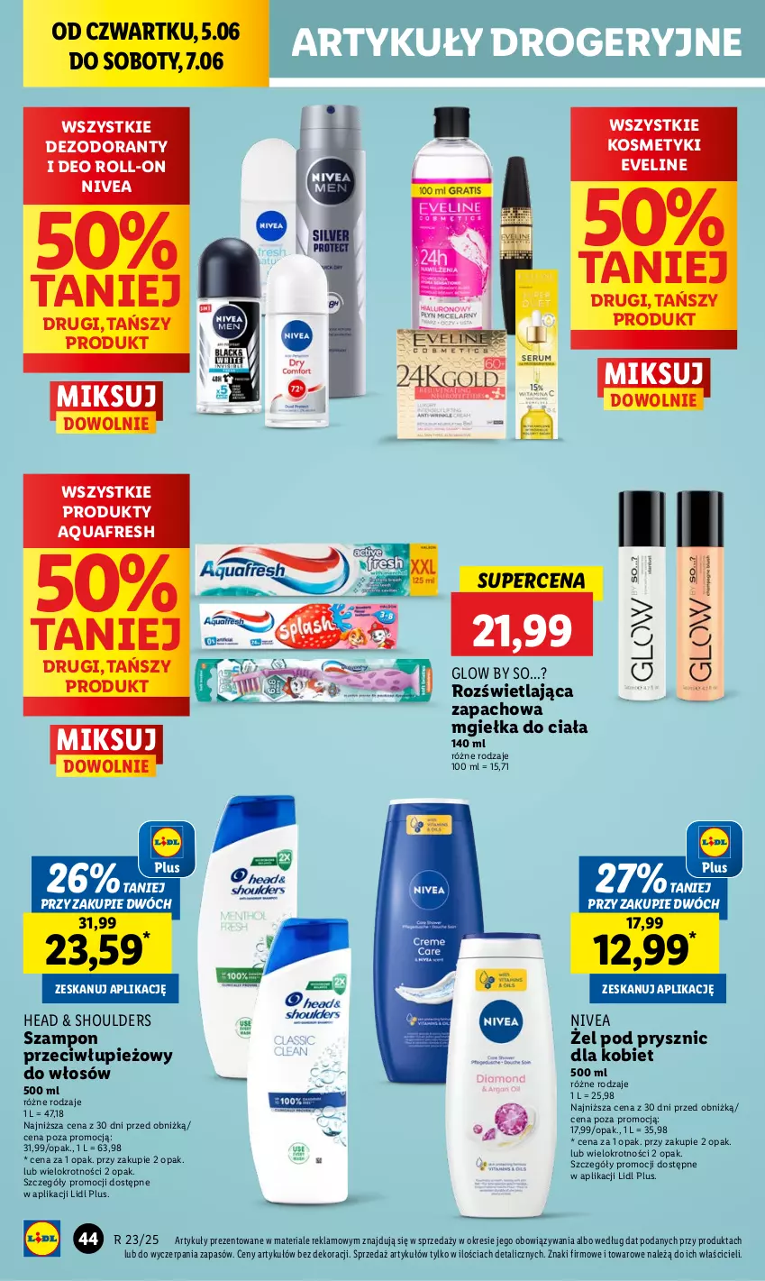 Gazetka promocyjna Lidl - GAZETKA - ważna 05.06 do 07.06.2025 - strona 54 - produkty: Aquafresh, Dezodorant, Eveline, Nivea, Szampon