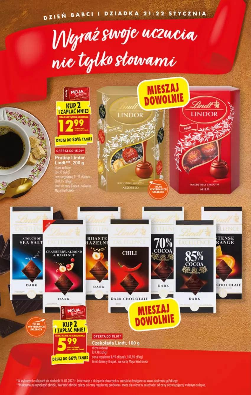 Gazetka promocyjna Biedronka - W tym tygodniu - ważna 13.01 do 19.01.2022 - strona 53 - produkty: Czekolada, Feta, Lindor, Lindt, Praliny