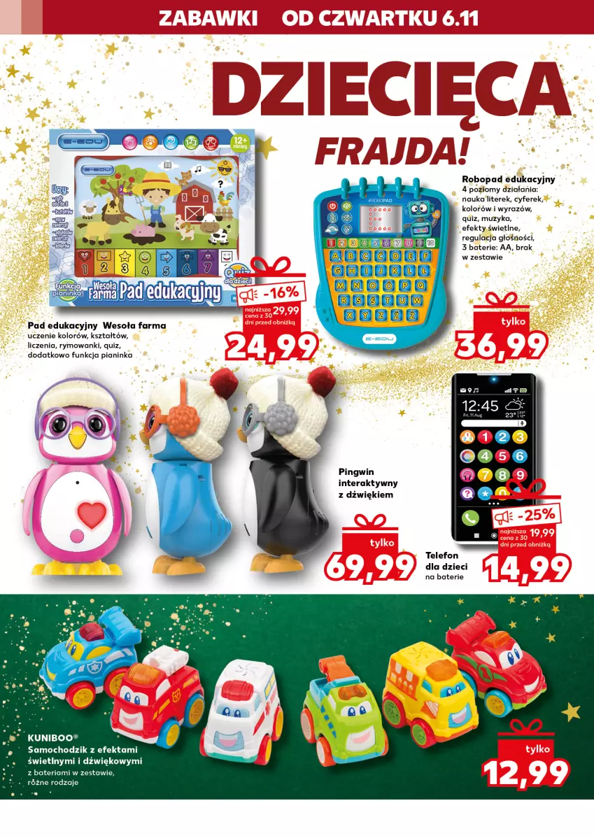 Gazetka promocyjna Kaufland - Kaufland - ważna 27.11 do 03.12.2025 - strona 6 - produkty: Bateria, Chodzik, Dzieci, Fa, Inka, Pingwin, Quiz, Telefon, Tera
