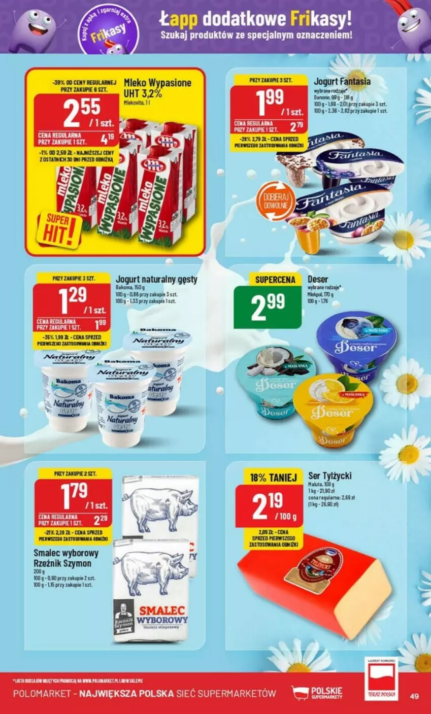 Gazetka promocyjna PoloMarket - ważna 21.08 do 27.08.2024 - strona 44 - produkty: Danone, Fa, Fanta, Jogurt, Jogurt naturalny, Mleko, Ser, Ser tylżycki, Smalec