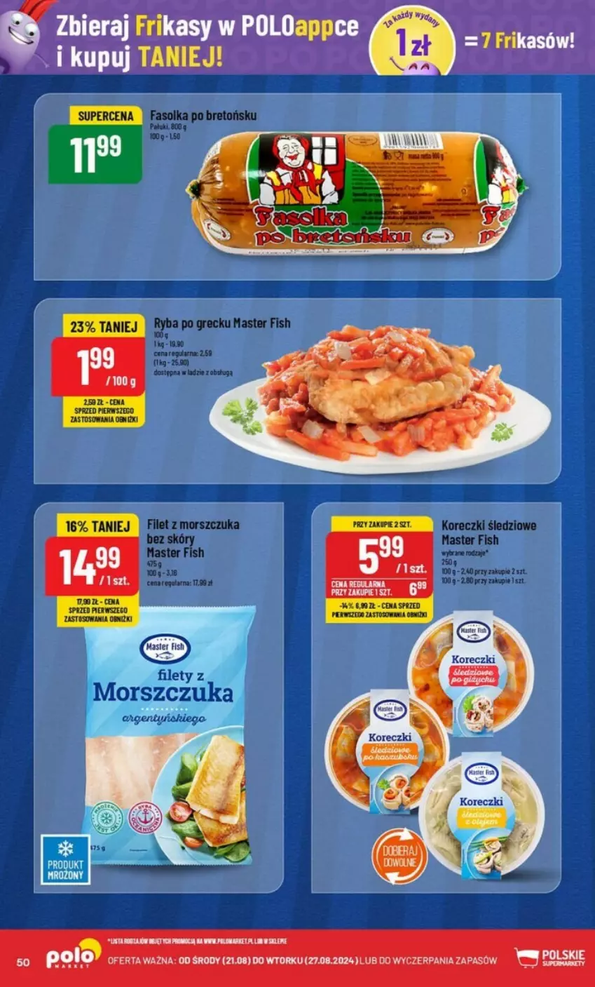 Gazetka promocyjna PoloMarket - ważna 21.08 do 27.08.2024 - strona 46 - produkty: Filet z morszczuka, Koreczki śledziowe